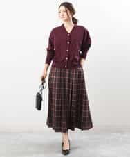 FKSJS09130 MK MICHEL KLEIN(MK ミッシェルクラン) スポンディッシュニットカーディガン/洗える ワイン