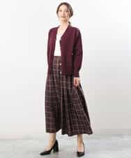 FKSJS09130 MK MICHEL KLEIN(MK ミッシェルクラン) スポンディッシュニットカーディガン/洗える ワイン