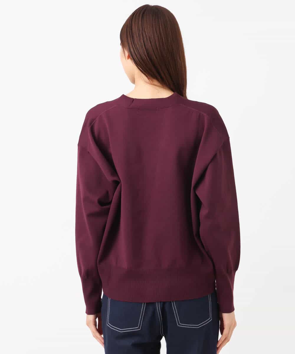 FKSJS09130 MK MICHEL KLEIN(MK ミッシェルクラン) スポンディッシュニットカーディガン/洗える ワイン