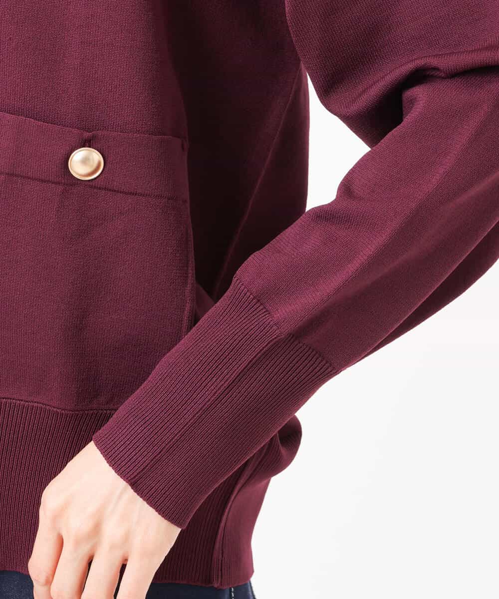 FKSJS09130 MK MICHEL KLEIN(MK ミッシェルクラン) スポンディッシュニットカーディガン/洗える ワイン