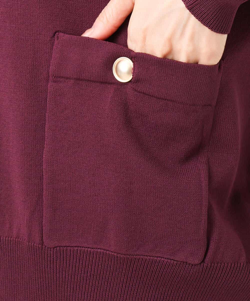 FKSJS09130 MK MICHEL KLEIN(MK ミッシェルクラン) スポンディッシュニットカーディガン/洗える ワイン
