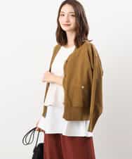 FKSJS09130 MK MICHEL KLEIN(MK ミッシェルクラン) スポンディッシュニットカーディガン/洗える キャメル