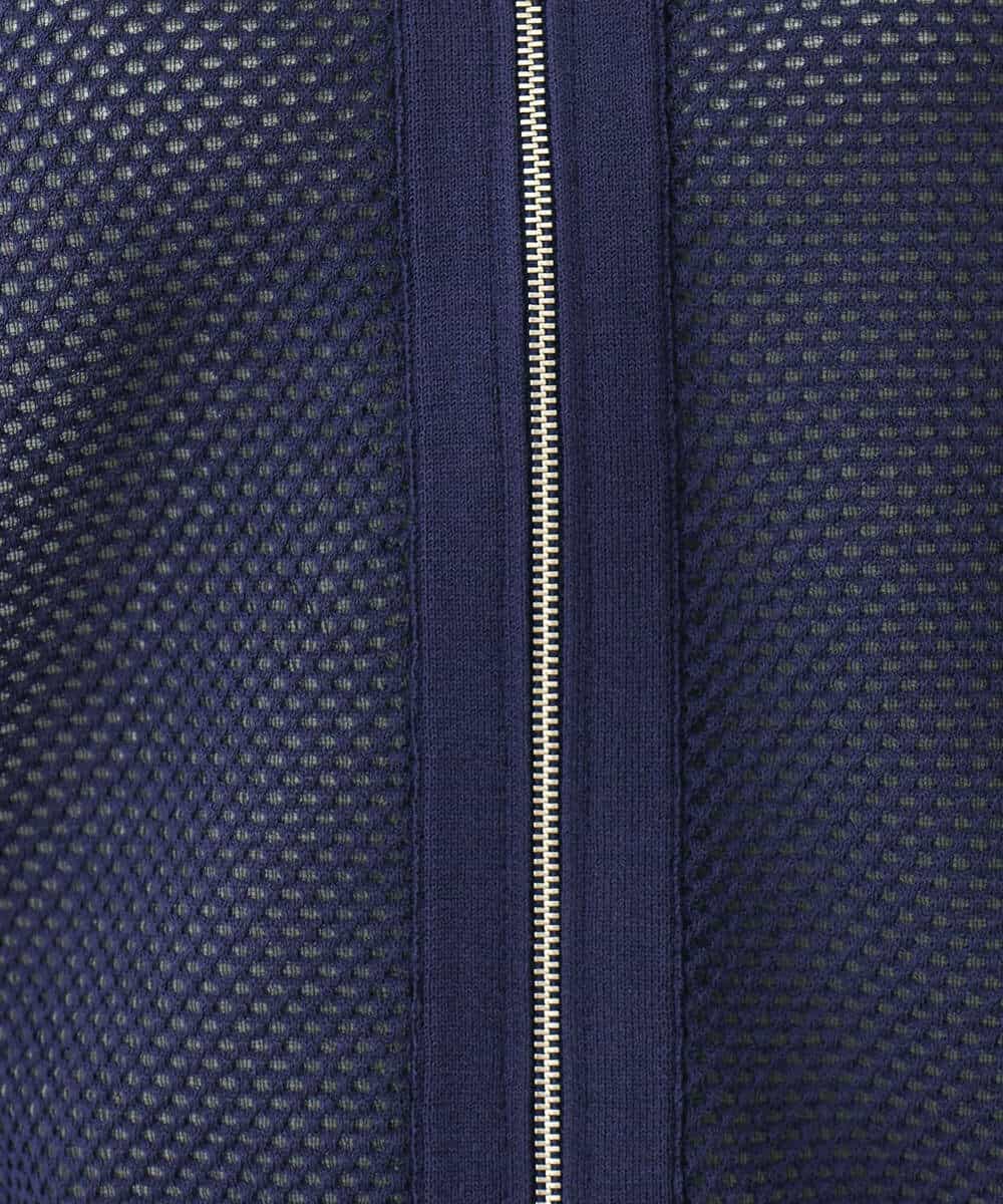 FKSJV20170 MK MICHEL KLEIN(MK ミッシェルクラン) メッシュ編みシアーZIPニットブルゾン/洗える マスタード