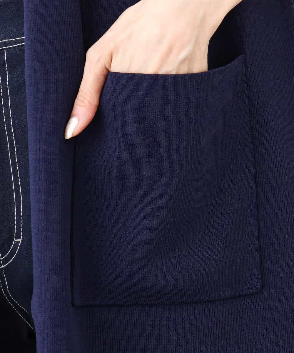 FKSJV21180 MK MICHEL KLEIN(MK ミッシェルクラン) ロング丈ニットジレ/洗える ネイビー