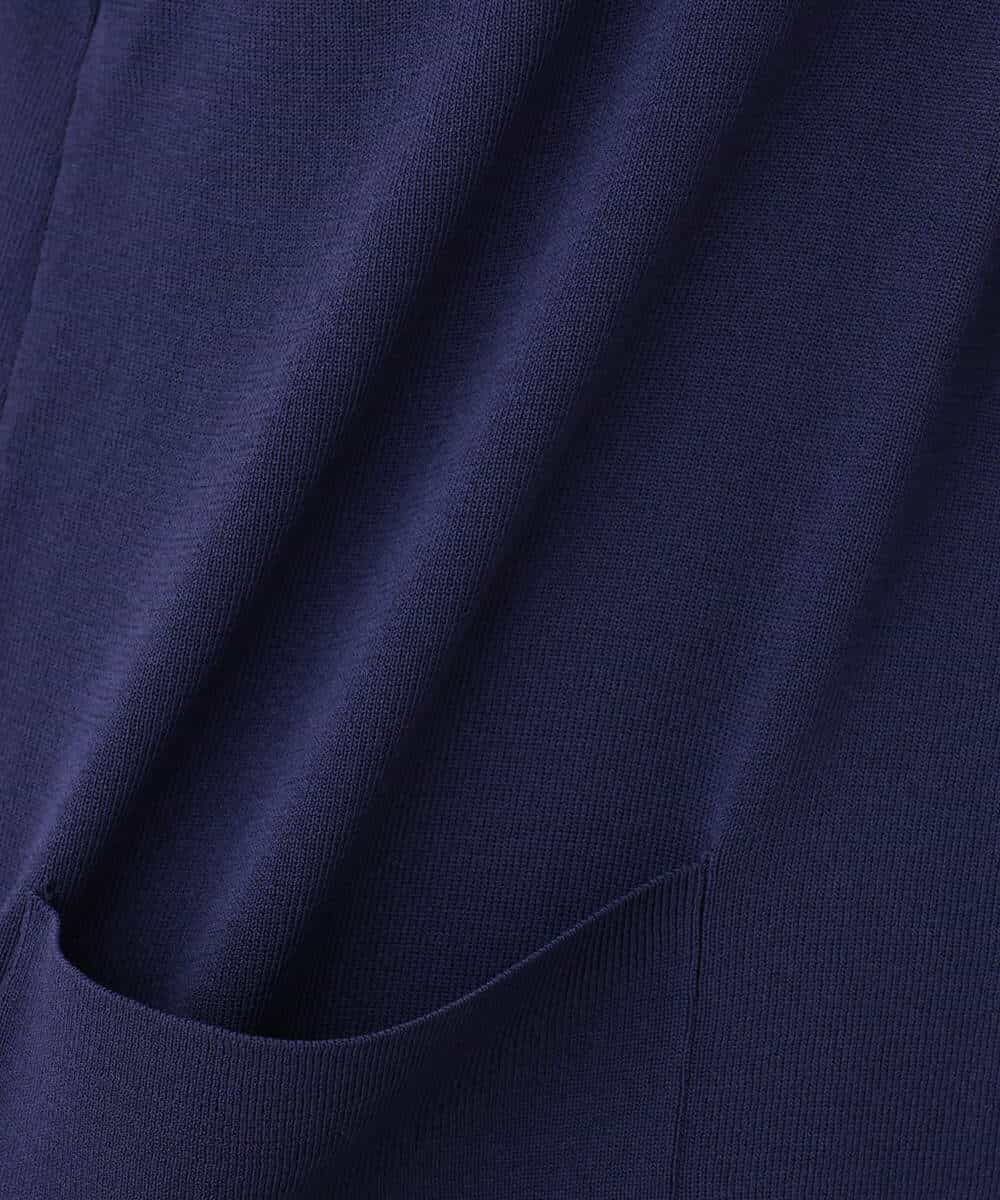 FKSJV21180 MK MICHEL KLEIN(MK ミッシェルクラン) ロング丈ニットジレ/洗える ネイビー