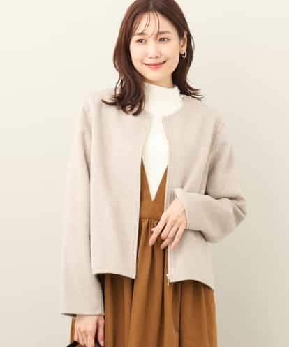 FKUAA48310 MK MICHEL KLEIN スムースリバーショート丈コート