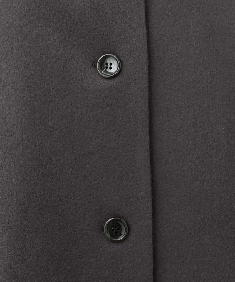 FKUAA52380 MK MICHEL KLEIN(MK ミッシェルクラン) Super100sウール ミドル丈フーデットコート ダークグレー