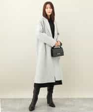 FKUAA54400 MK MICHEL KLEIN(MK ミッシェルクラン) ウールモッサ ロングチェスターコート ライトグレー
