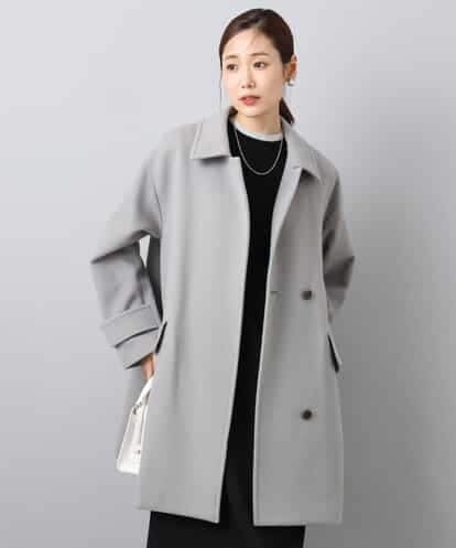 FKUAD50400 MK MICHEL KLEIN SUPER100'sウール スタンドカラーミドルコート
