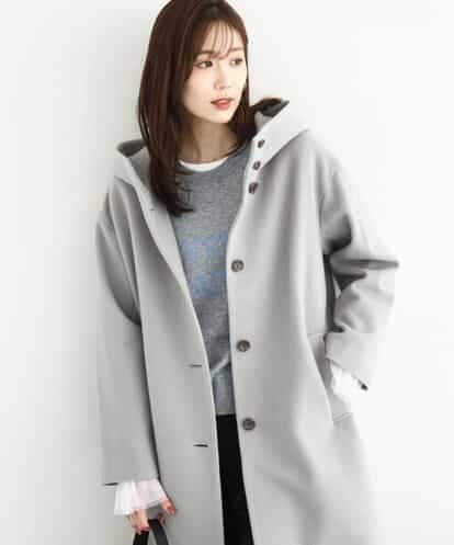 FKUAD52380 MK MICHEL KLEIN SUPER100'sウール フーデットミドルコート