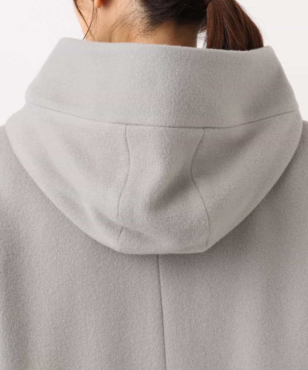 FKUAD52380 MK MICHEL KLEIN(MK ミッシェルクラン) SUPER100'sウール フーデットミドルコート ライトグレー