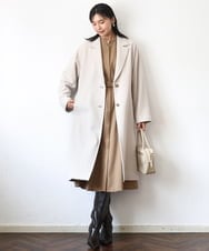 FKUAD54400 MK MICHEL KLEIN(MK ミッシェルクラン) [超軽量]エアリアルウール チェスターコート ベージュ