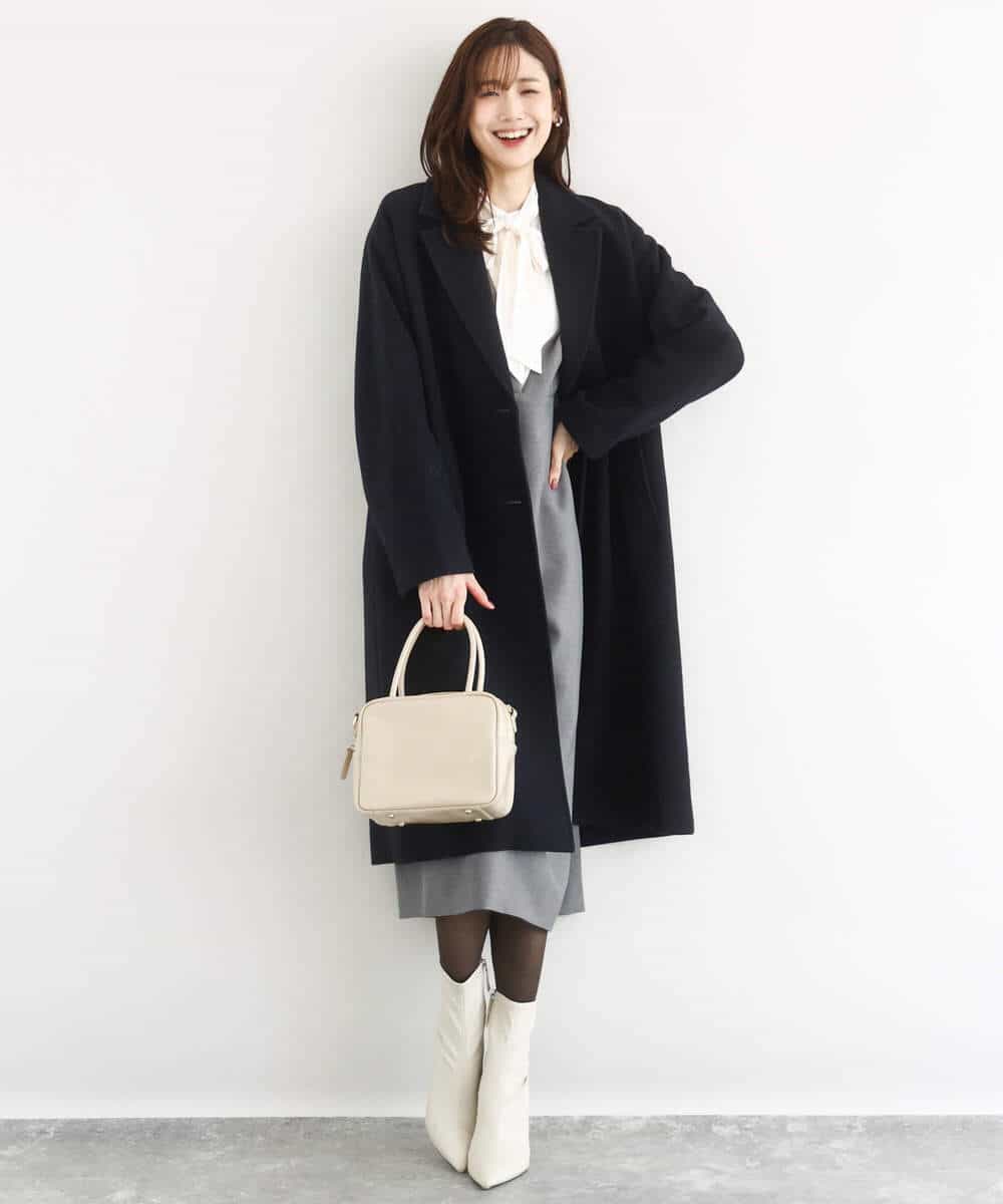 FKUAD54400 MK MICHEL KLEIN(MK ミッシェルクラン) エアリアルウール チェスターコート ベージュ