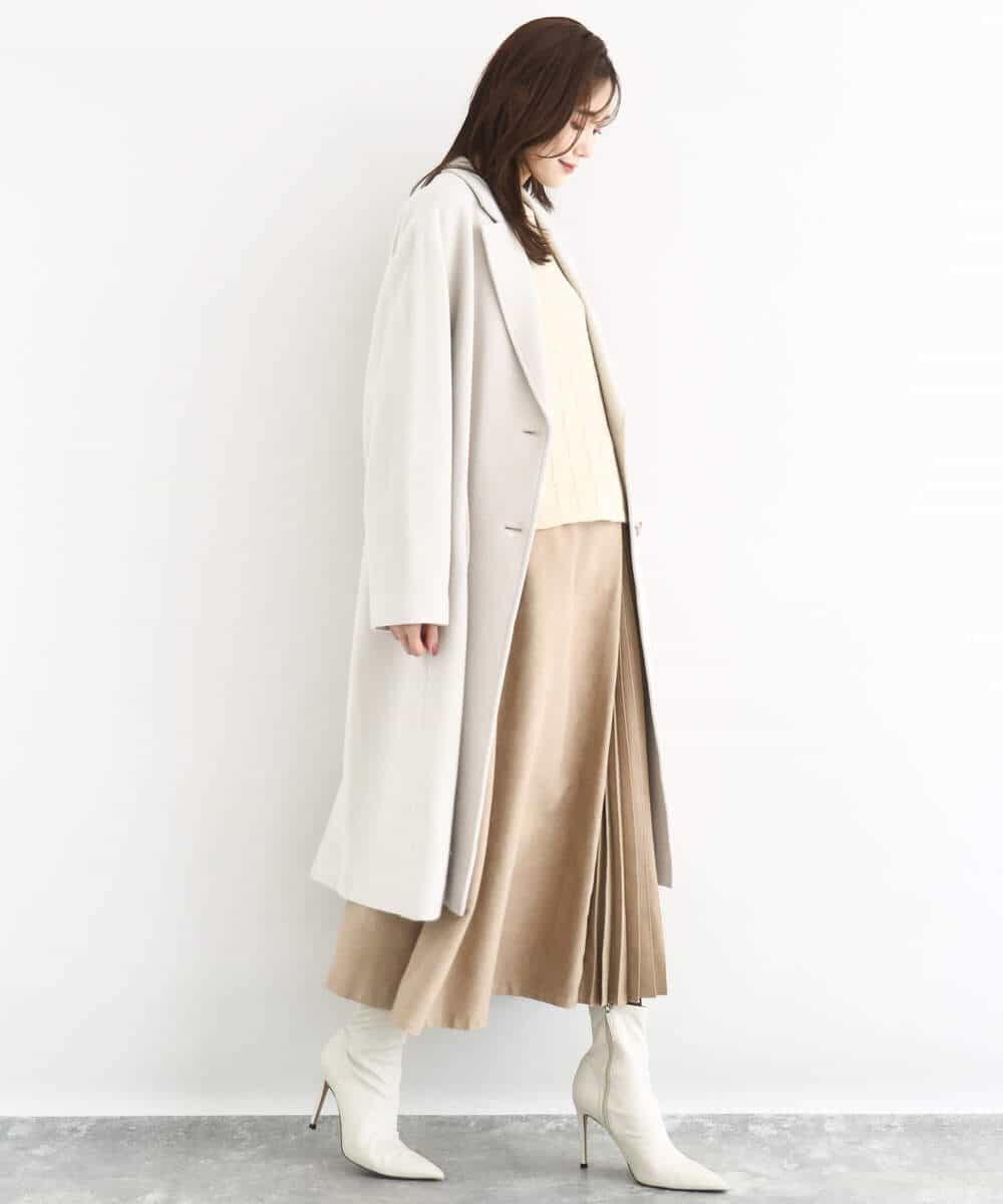 FKUAD54400 MK MICHEL KLEIN(MK ミッシェルクラン) エアリアルウール チェスターコート ベージュ