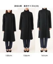 FKUAG58380 MK MICHEL KLEIN(MK ミッシェルクラン) SUPER100sウール スタンドカラーロングコート ブラック
