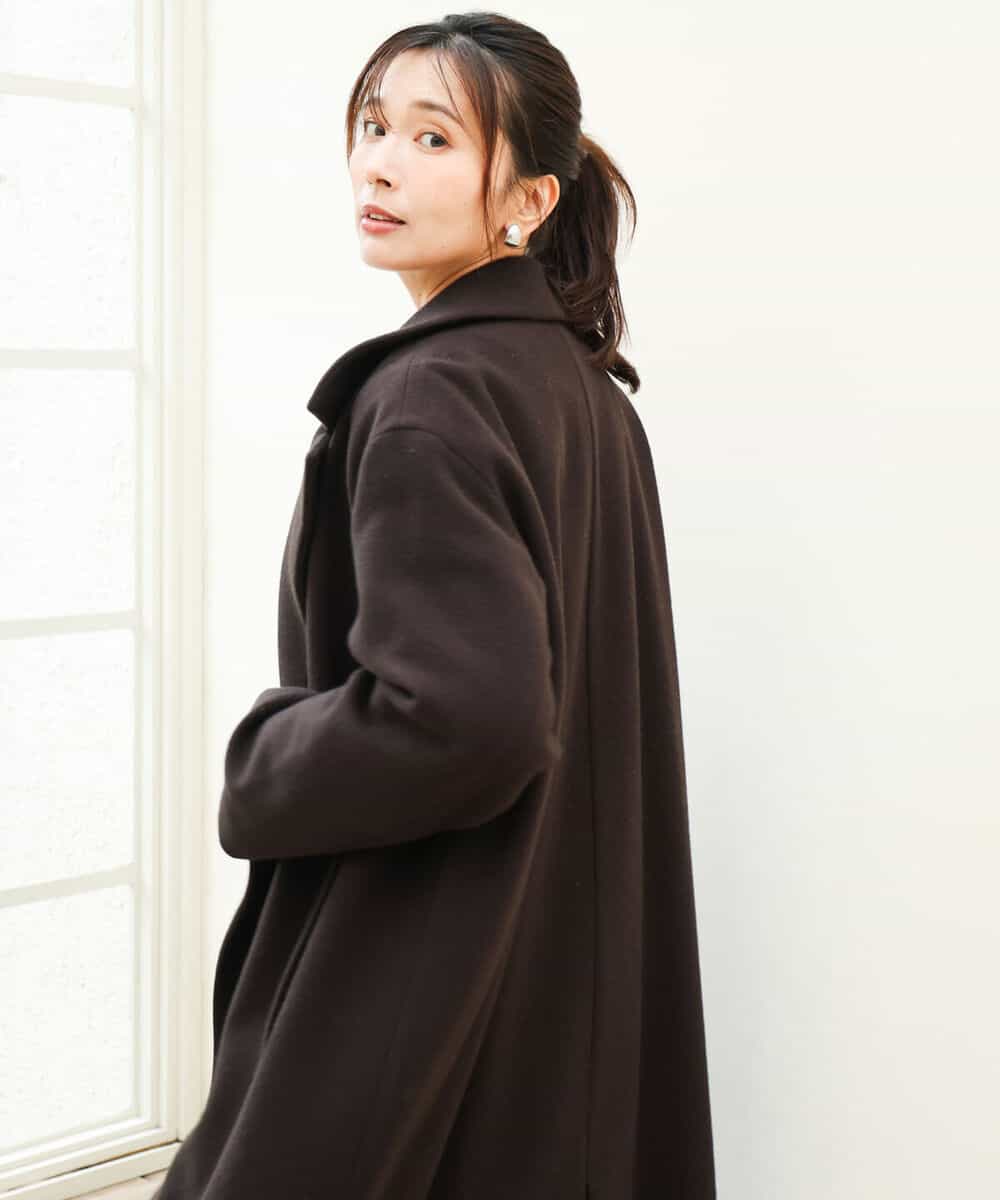 FKUAG61400 MK MICHEL KLEIN(MK ミッシェルクラン) [超軽量]エアリアルウール ダブルフロントチェスターコート アイボリー