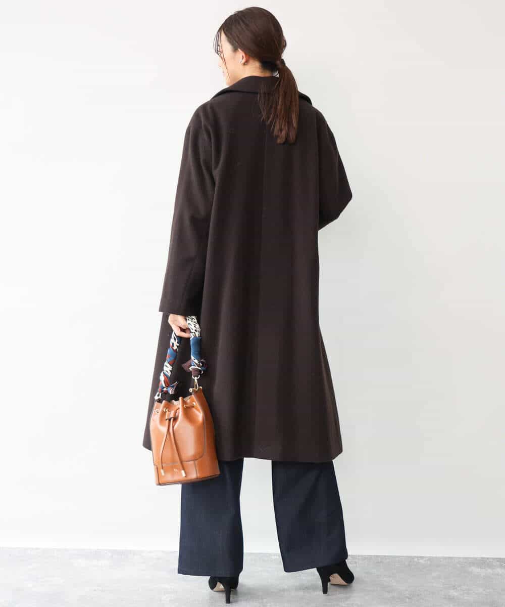 FKUAG61400 MK MICHEL KLEIN(MK ミッシェルクラン) [超軽量]エアリアルウール ダブルフロントチェスターコート アイボリー