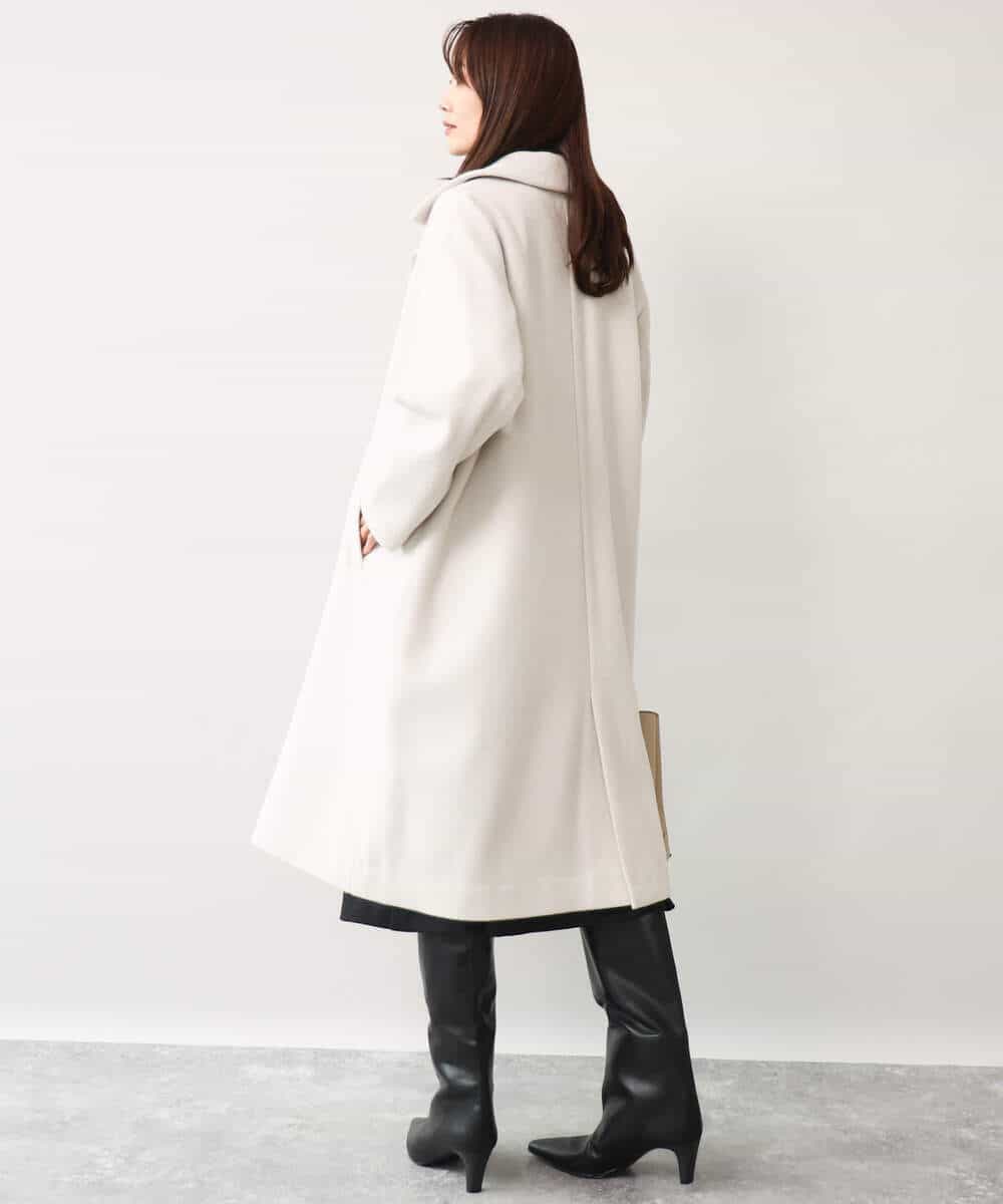 FKUAG61400 MK MICHEL KLEIN(MK ミッシェルクラン) [超軽量]エアリアルウール ダブルフロントチェスターコート アイボリー