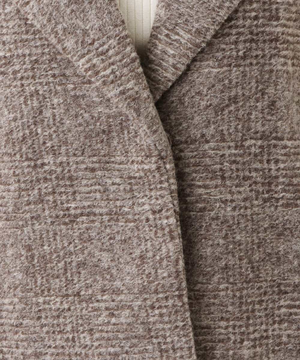 FKUAV51290 MK MICHEL KLEIN(MK ミッシェルクラン) グレンチェック柄スライバーコート ブラウン