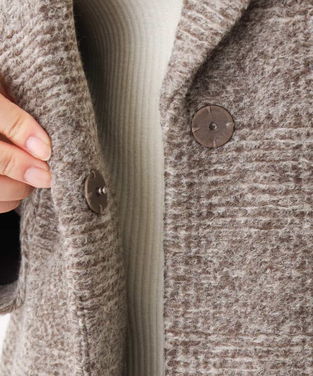 FKUAV51290 MK MICHEL KLEIN(MK ミッシェルクラン) グレンチェック柄スライバーコート ブラウン