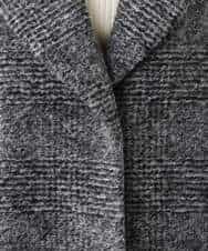 FKUAV51290 MK MICHEL KLEIN(MK ミッシェルクラン) グレンチェック柄スライバーコート ブラウン