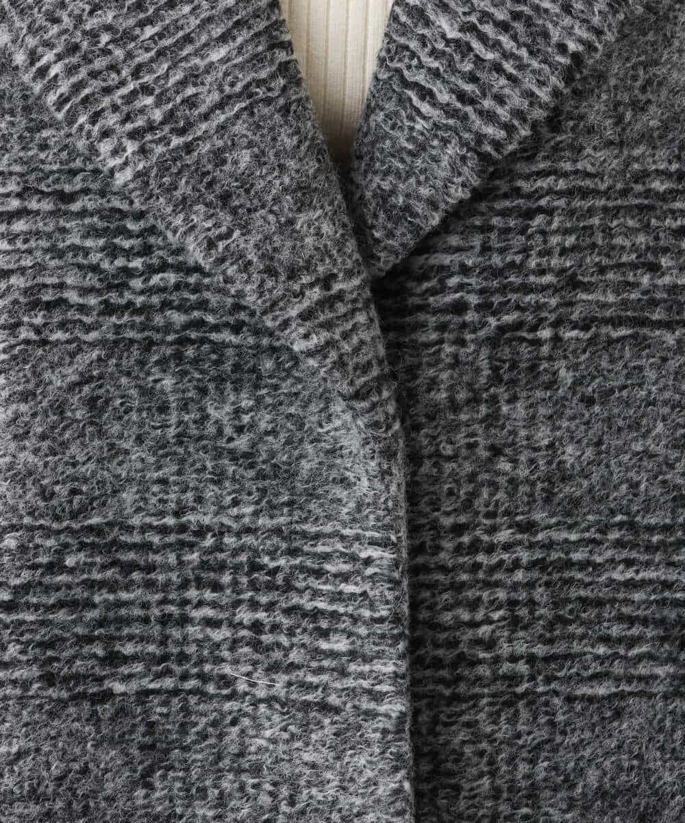 FKUAV51290 MK MICHEL KLEIN(MK ミッシェルクラン) グレンチェック柄スライバーコート ブラウン