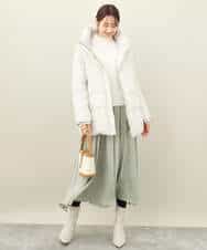 FKVAA52310 MK MICHEL KLEIN(MK ミッシェルクラン) ベーシックタフタミドルダウンコート ベージュ