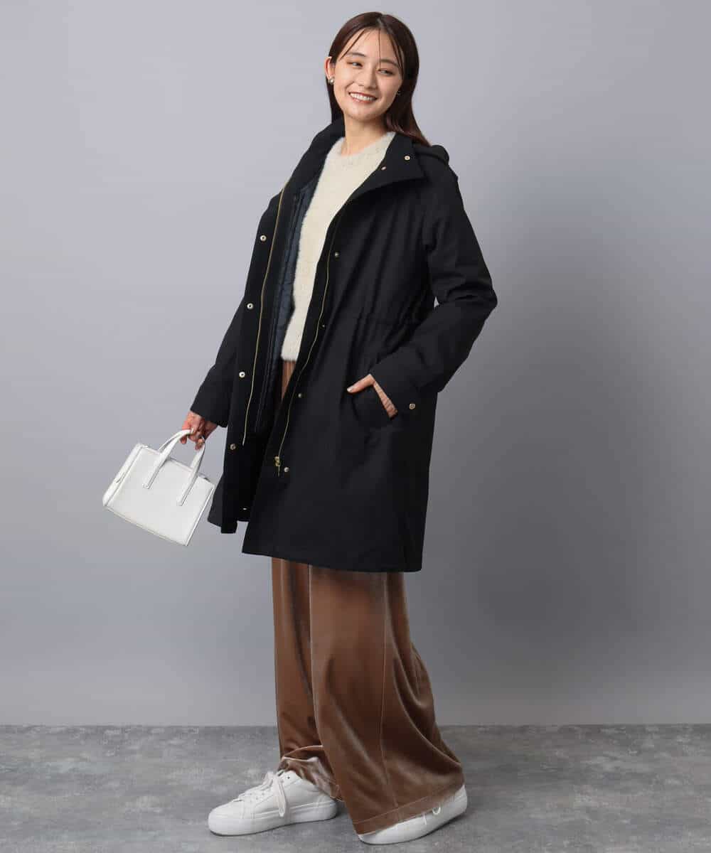 FKVAD42380 MK MICHEL KLEIN(MK ミッシェルクラン) ダウンライナー付きマルチwayモッズコート/撥水加工 ライトグレー