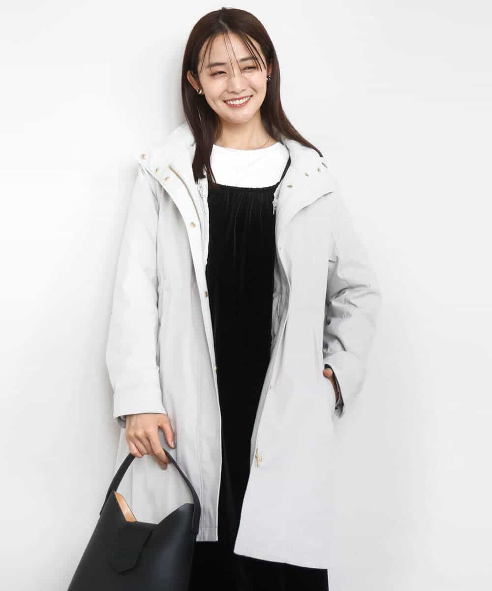 FKVAD42380 MK MICHEL KLEIN(MK ミッシェルクラン) ダウンライナー付きマルチwayモッズコート/撥水加工 ライトグレー
