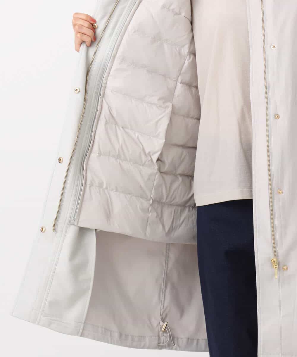 FKVAD42380 MK MICHEL KLEIN(MK ミッシェルクラン) ダウンライナー付きマルチwayモッズコート/撥水加工 ライトグレー