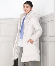 FKVAD50350 MK MICHEL KLEIN(MK ミッシェルクラン) ベーシックタフタ ロングダウンコート/撥水加工 アイボリー