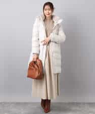 FKVAD50350 MK MICHEL KLEIN(MK ミッシェルクラン) ベーシックタフタ ロングダウンコート/撥水加工 モカ