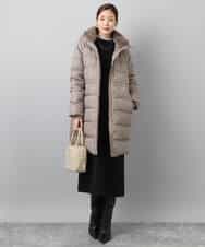 FKVAD50350 MK MICHEL KLEIN(MK ミッシェルクラン) ベーシックタフタ ロングダウンコート/撥水加工 モカ