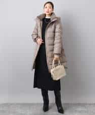 FKVAD50350 MK MICHEL KLEIN(MK ミッシェルクラン) ベーシックタフタ ロングダウンコート/撥水加工 モカ