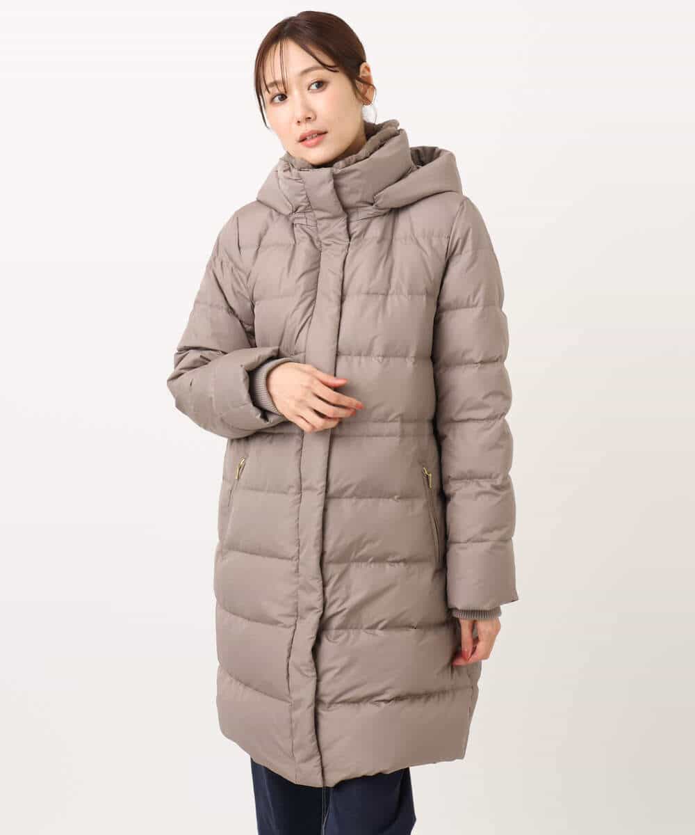 FKVAD50350 MK MICHEL KLEIN(MK ミッシェルクラン) ベーシックタフタ ロングダウンコート/撥水加工 モカ