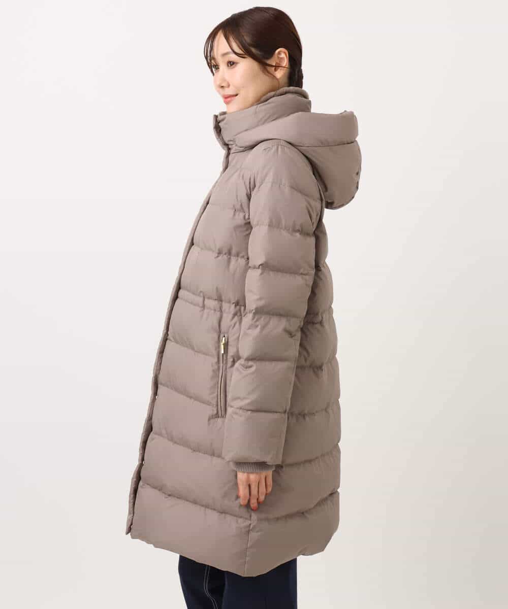 FKVAD50350 MK MICHEL KLEIN(MK ミッシェルクラン) ベーシックタフタ ロングダウンコート/撥水加工 モカ