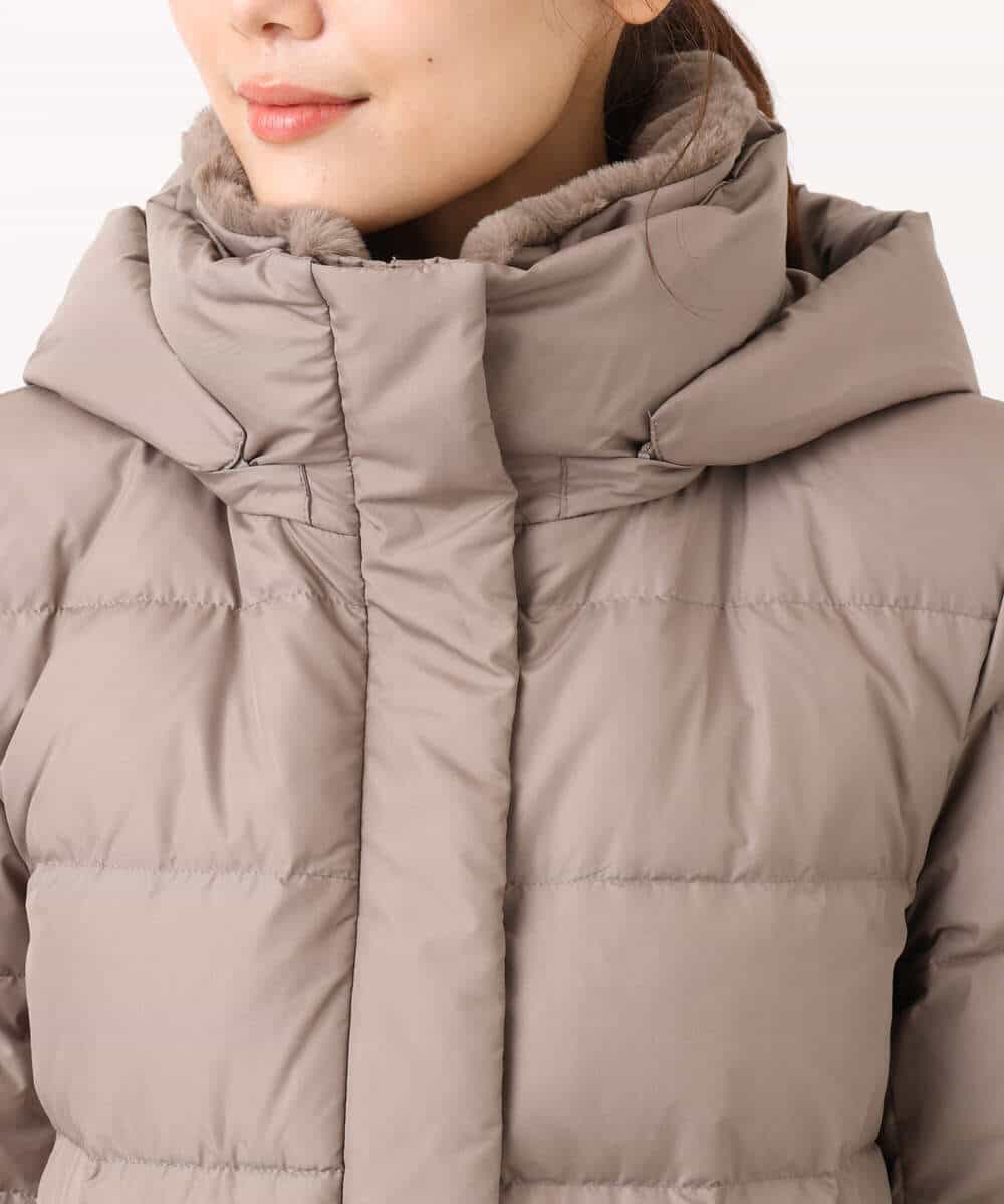 FKVAD50350 MK MICHEL KLEIN(MK ミッシェルクラン) ベーシックタフタ ロングダウンコート/撥水加工 モカ
