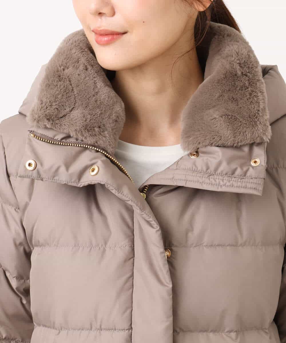 FKVAD50350 MK MICHEL KLEIN(MK ミッシェルクラン) ベーシックタフタ ロングダウンコート/撥水加工 モカ
