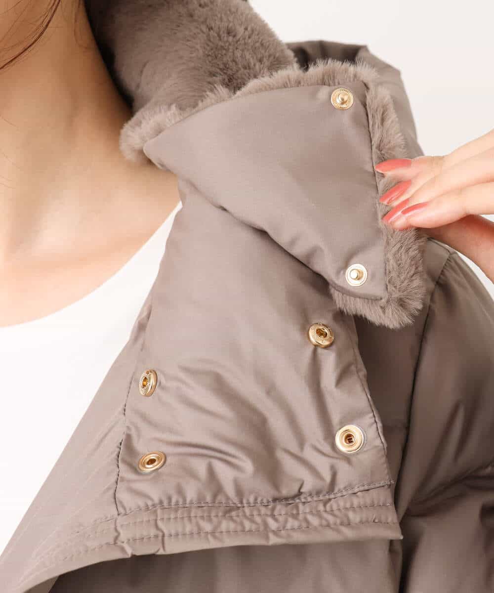 FKVAD50350 MK MICHEL KLEIN(MK ミッシェルクラン) ベーシックタフタ ロングダウンコート/撥水加工 モカ