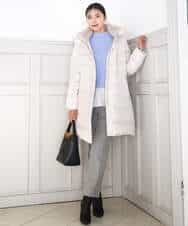 FKVAD50350 MK MICHEL KLEIN(MK ミッシェルクラン) ベーシックタフタ ロングダウンコート/撥水加工 モカ