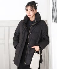 FKVAD52310 MK MICHEL KLEIN(MK ミッシェルクラン) ベーシックタフタ ミドルダウンコート/撥水加工 ブラック