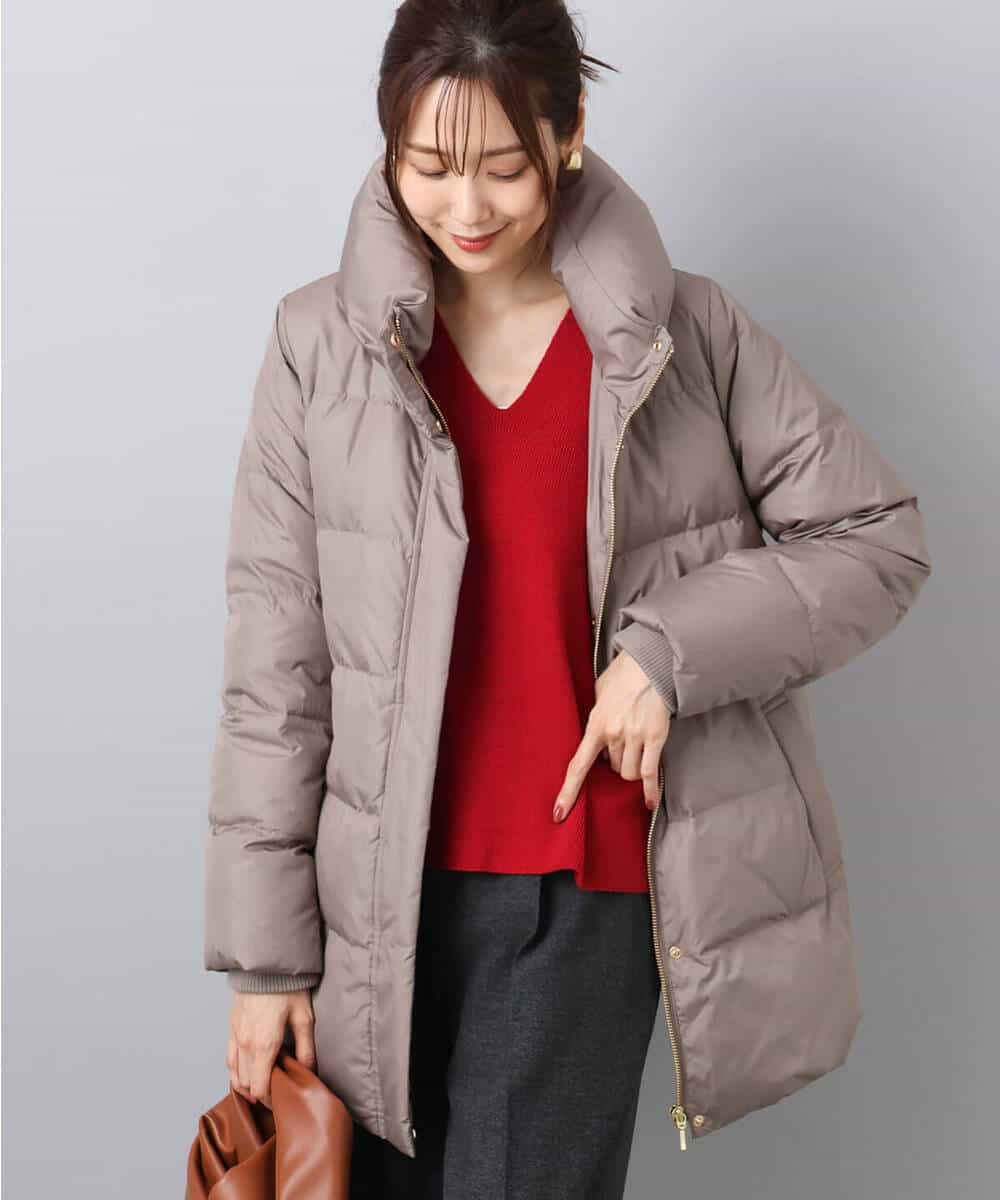 FKVAD52310 MK MICHEL KLEIN(MK ミッシェルクラン) ベーシックタフタ ミドルダウンコート/撥水加工 モカ