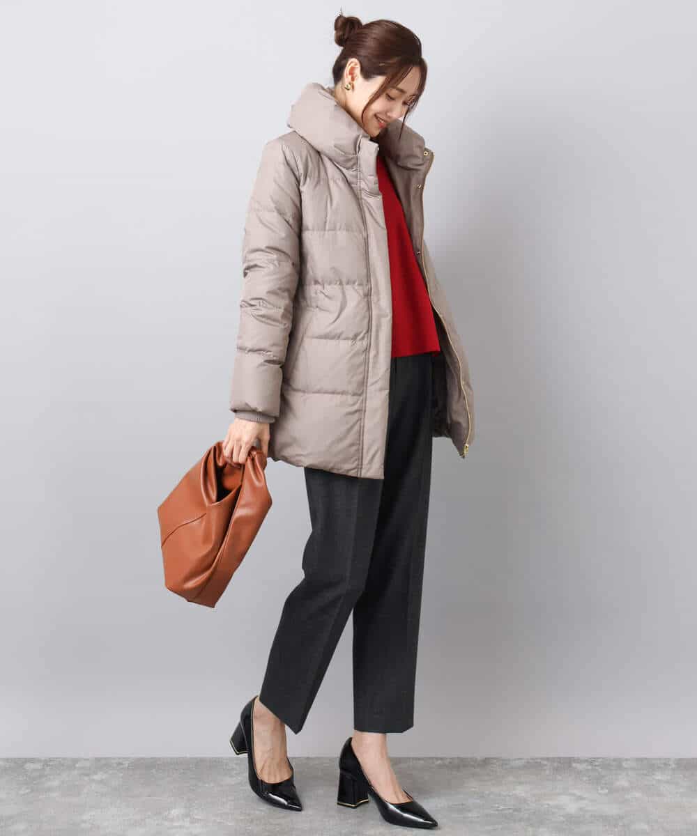 FKVAD52310 MK MICHEL KLEIN(MK ミッシェルクラン) ベーシックタフタ ミドルダウンコート/撥水加工 モカ