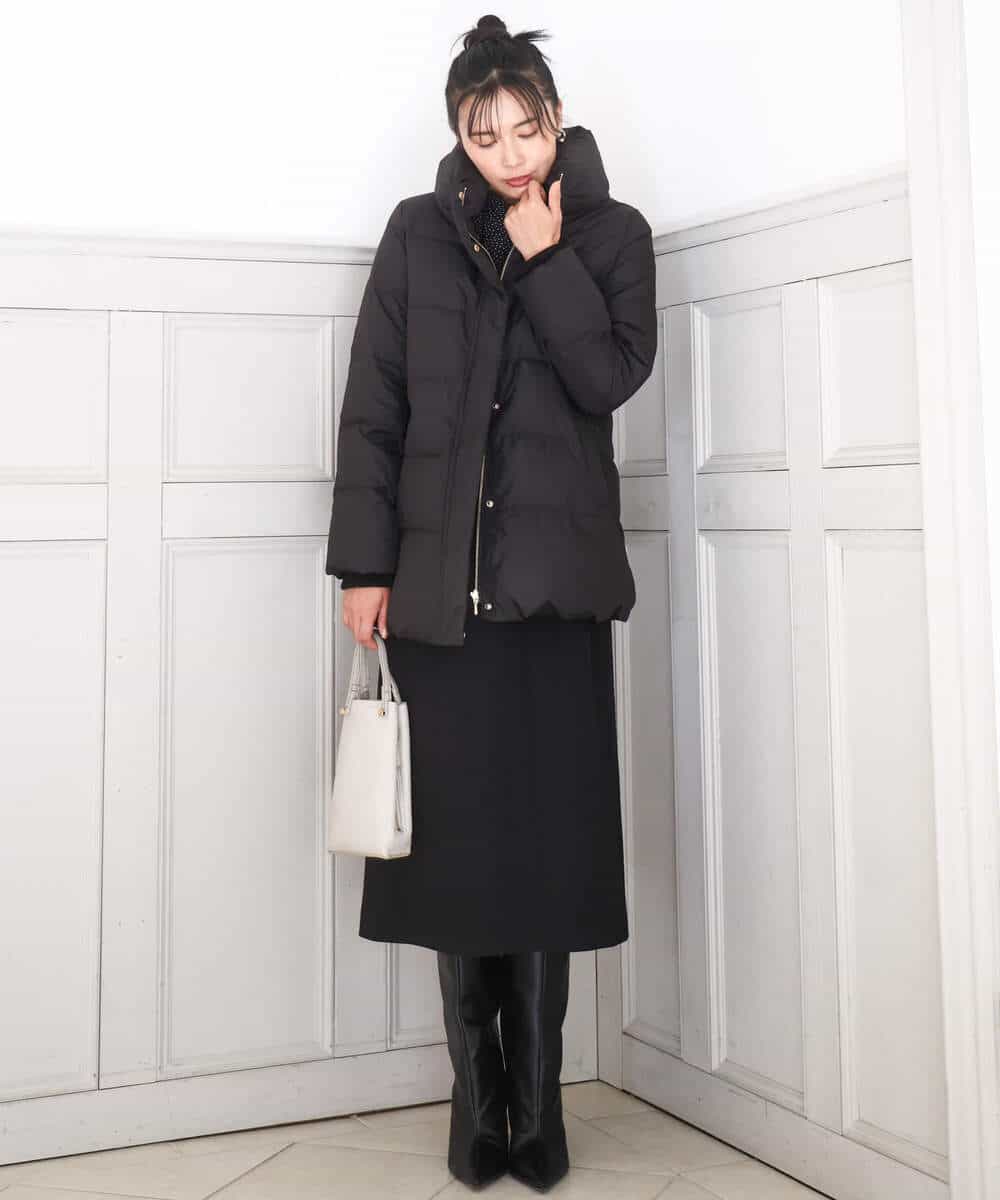 FKVAD52310 MK MICHEL KLEIN(MK ミッシェルクラン) ベーシックタフタ ミドルダウンコート/撥水加工 モカ