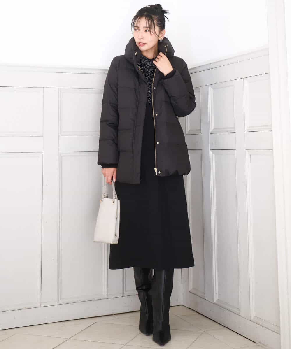 FKVAD52310 MK MICHEL KLEIN(MK ミッシェルクラン) ベーシックタフタ ミドルダウンコート/撥水加工 モカ