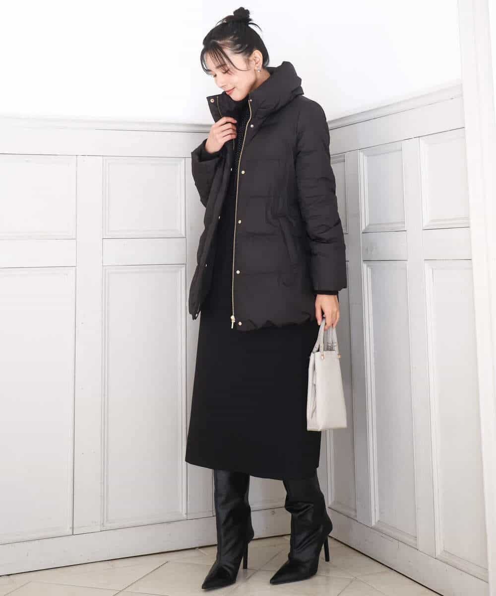 FKVAD52310 MK MICHEL KLEIN(MK ミッシェルクラン) ベーシックタフタ ミドルダウンコート/撥水加工 モカ