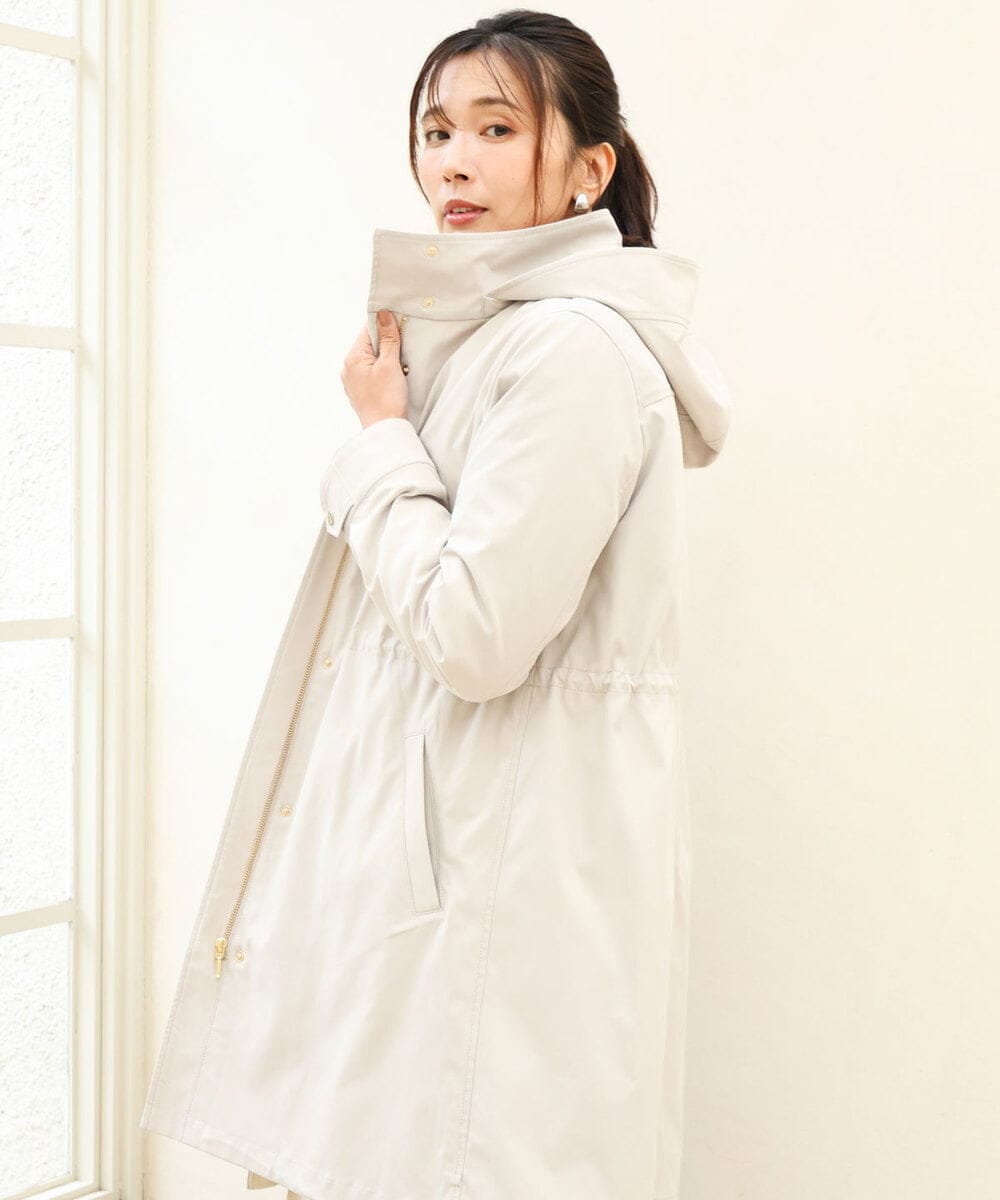 FKVAG42380 MK MICHEL KLEIN(MK ミッシェルクラン) [撥水/リサイクルダウン]ダウンライナー付きフーデットコート ベージュ