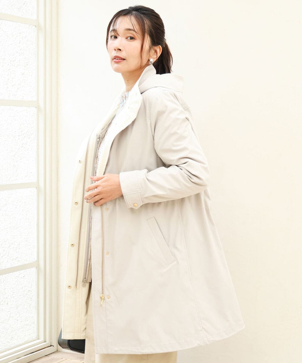 FKVAG42380 MK MICHEL KLEIN(MK ミッシェルクラン) [撥水/リサイクルダウン]ダウンライナー付きフーデットコート ベージュ