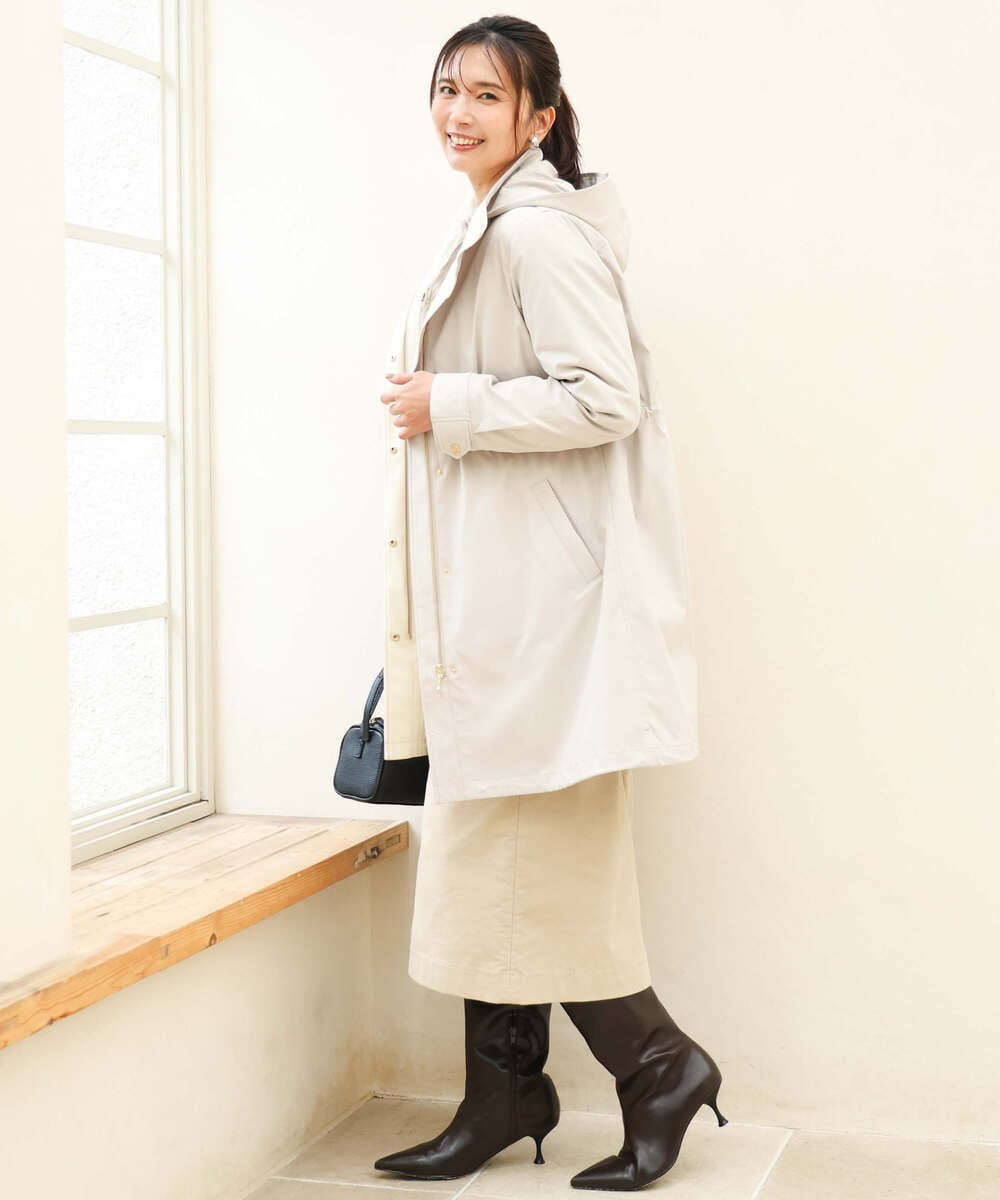 FKVAG42380 MK MICHEL KLEIN(MK ミッシェルクラン) [撥水/リサイクルダウン]ダウンライナー付きフーデットコート ベージュ