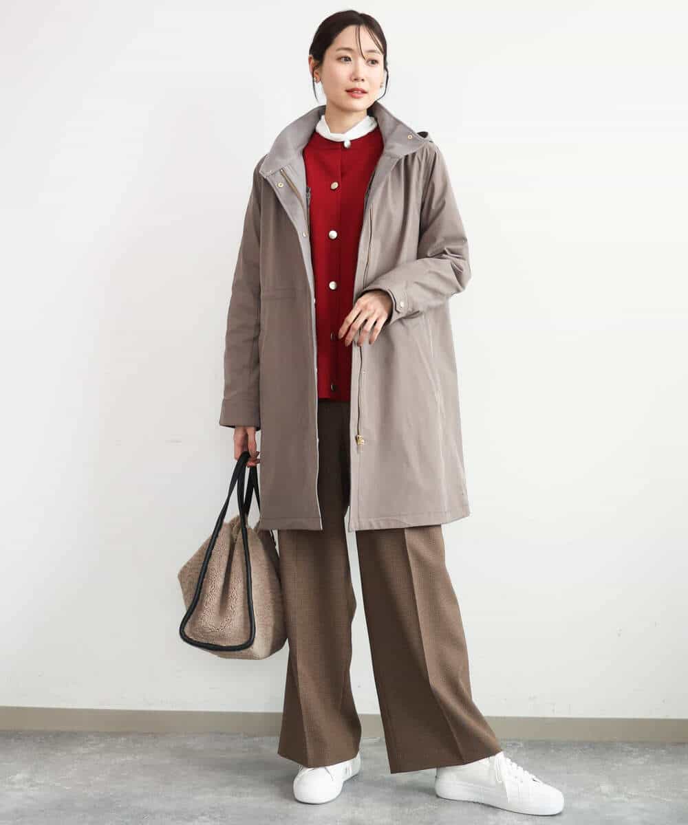 FKVAG42380 MK MICHEL KLEIN(MK ミッシェルクラン) [撥水加工]ダウンライナー付きフーデットコート ベージュ
